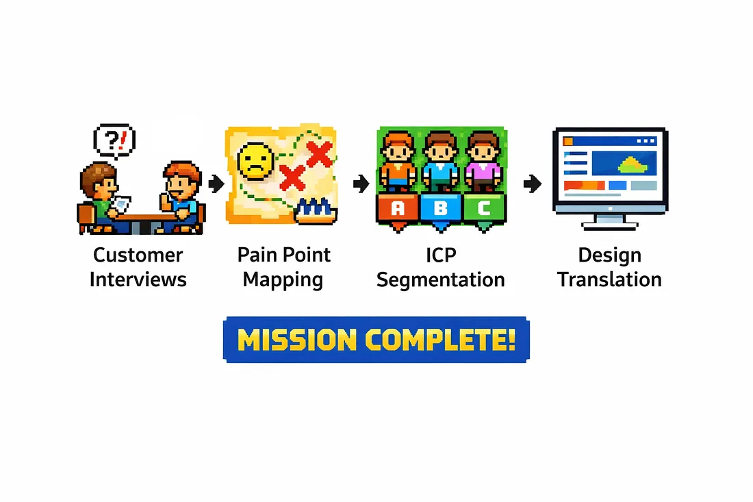 Devtool research process from customer interviews to positioning and landing page decisions